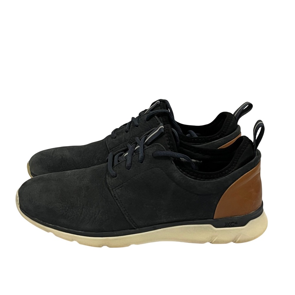 Johnston & Murphy XC4 Waterproof Navy Sheepskin Nubuck Leather Shoes Mens 9M